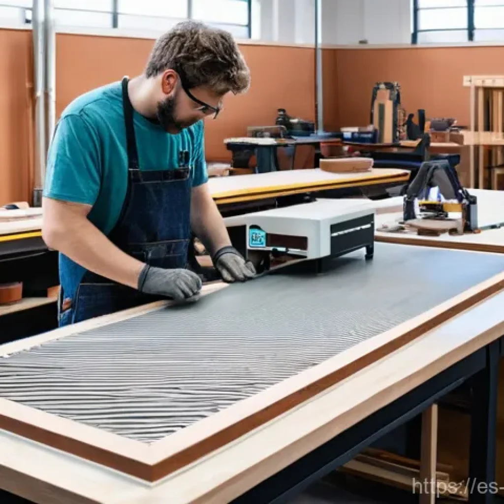 디지털 장인 문화의 미래 방향 - **"The Fusion Workshop: A Contemporary Artisan's Space"**
    A wide shot of a bright, modern artisa...