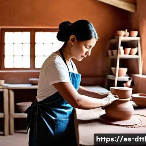 Home 30 디지털 장인 문화와 글로벌화의 영향 - **Prompt 1: Artisan Blending Tradition and Technology**
"A skilled female ceramist in her late 3...