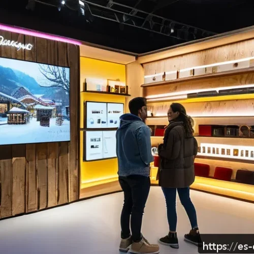 디지털 장인 문화와 팝업 스토어의 연결 - A vibrant pop-up store interior inspired by artisanal craftsmanship and modern technology, featuring...